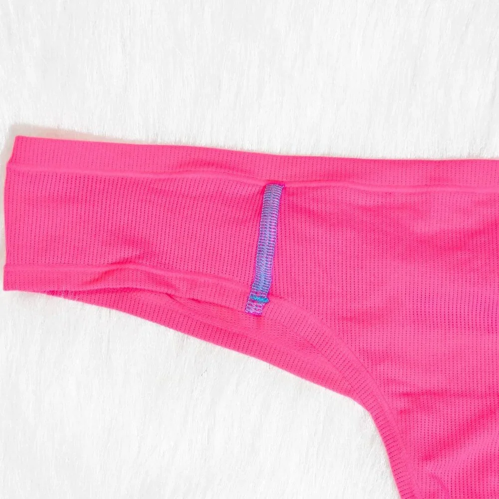 Adidas Women's Seamless Thong Underwear Pink M New - Picture 2 of 9